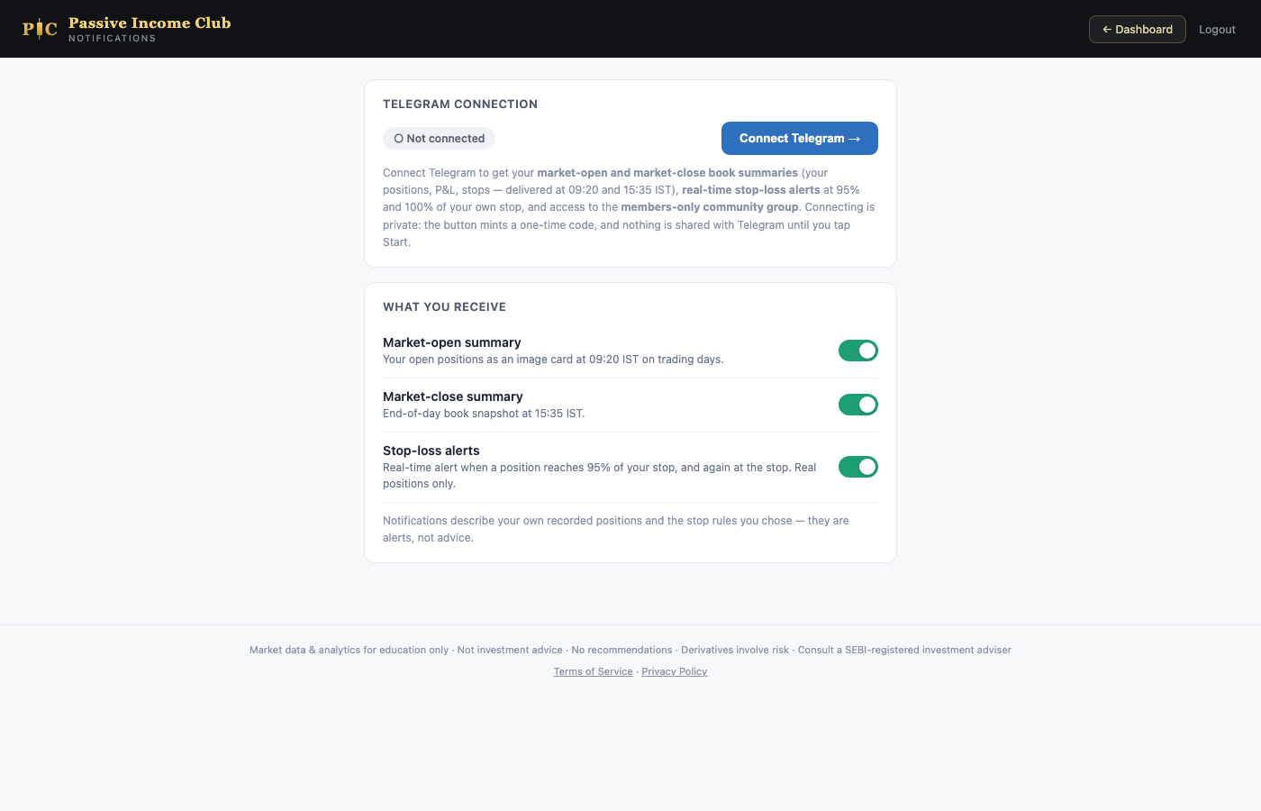 Notification settings